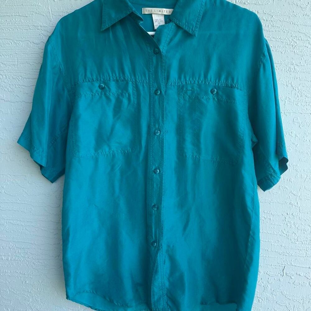 The-limited Women's Blue and Green Shirt